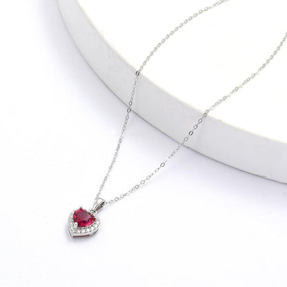 Lab Grown Ruby Heart Necklace