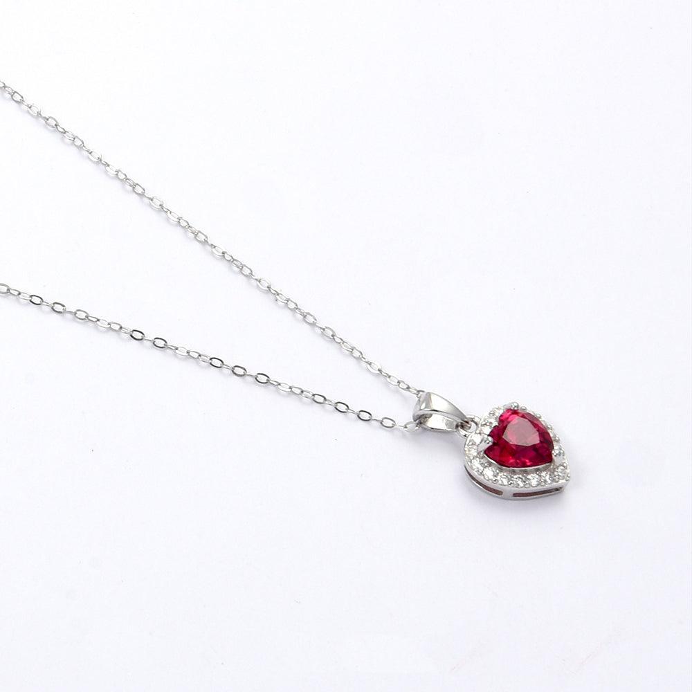 Lab Grown Ruby Heart Necklace