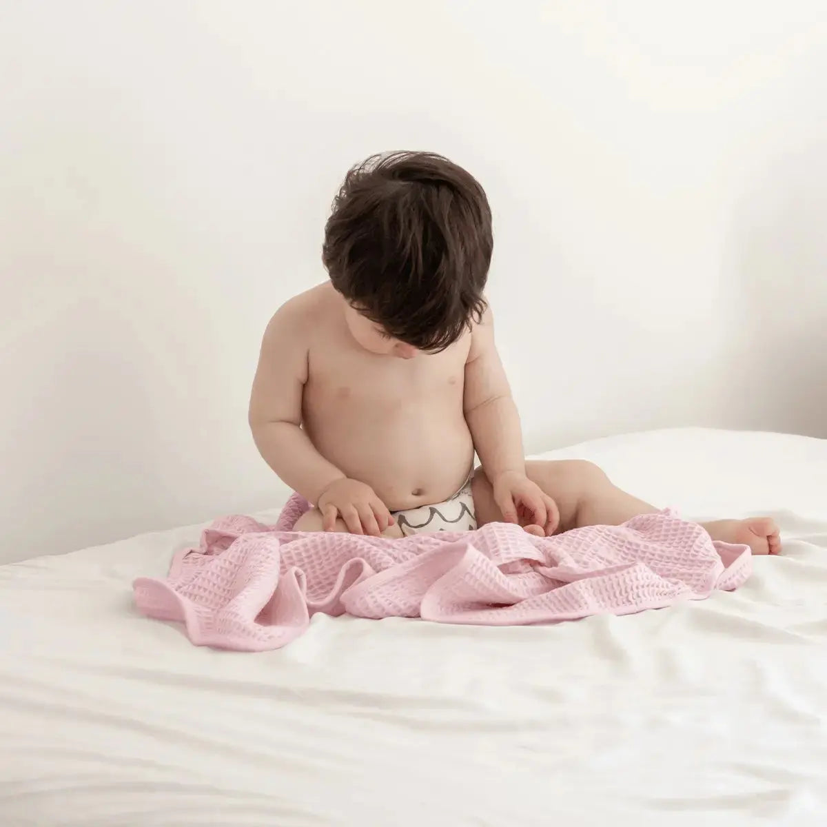 Rose | Hooded Waffle Towel Made With 100% Organic Bamboo #Color_rose