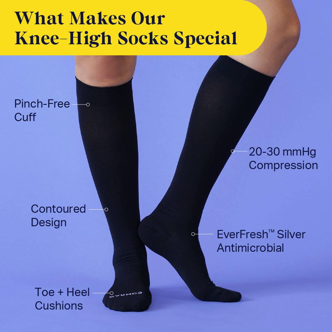 Knee-High Compression Socks – 3 Pack Solid (20-30 mmHg)