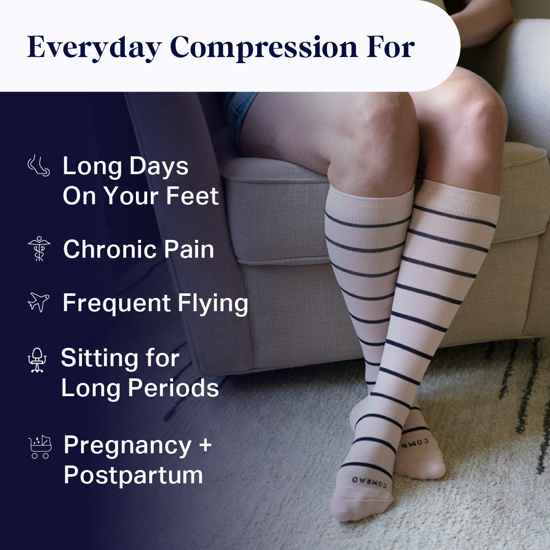 Knee-High Compression Socks – Stripes