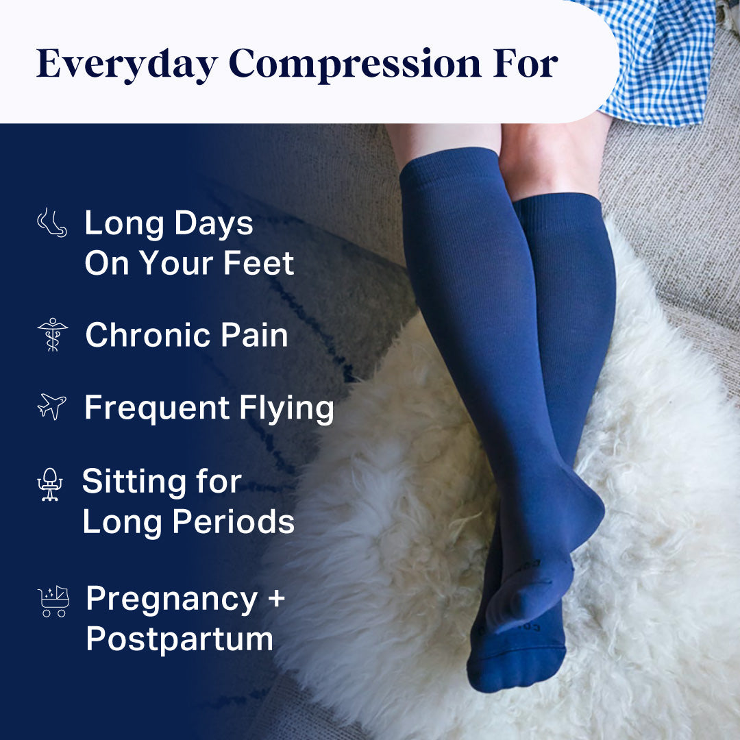 Knee-High Compression Socks – 3 Pack Solid (20-30 mmHg)