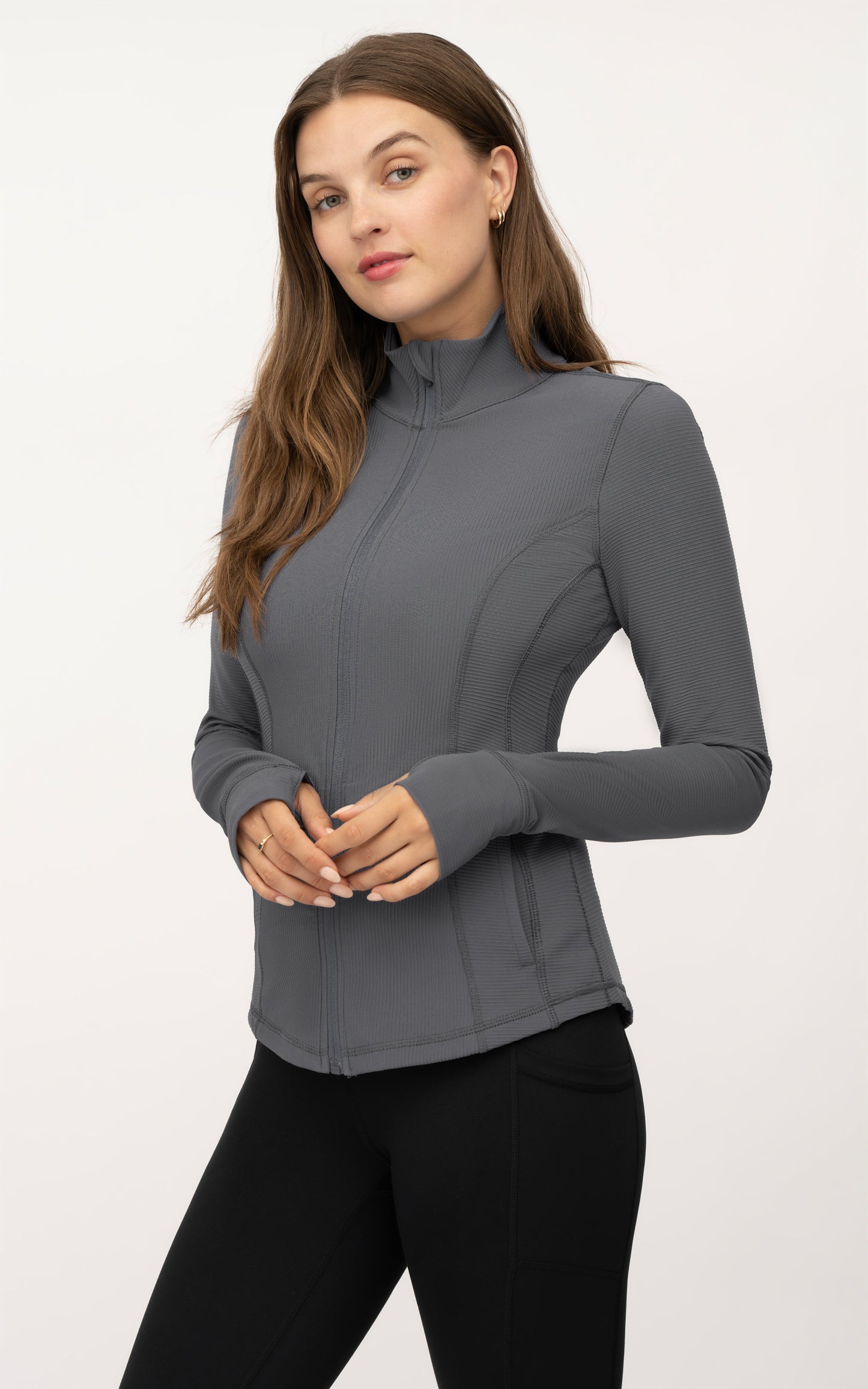 Interlink Ribbed Princess Seam Performance Jacket - Our Earthy Story