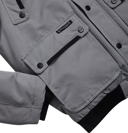 Spyder Men's Parka Jacket with Fur - Pewter