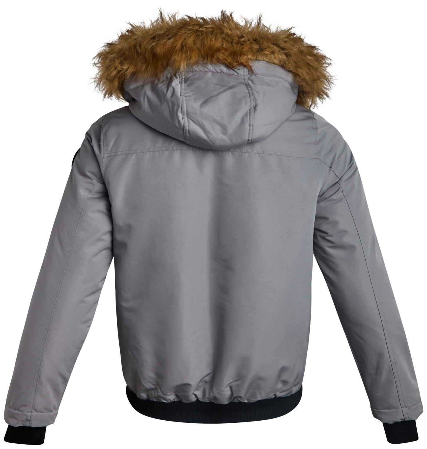 Spyder Men's Parka Jacket with Fur - Pewter