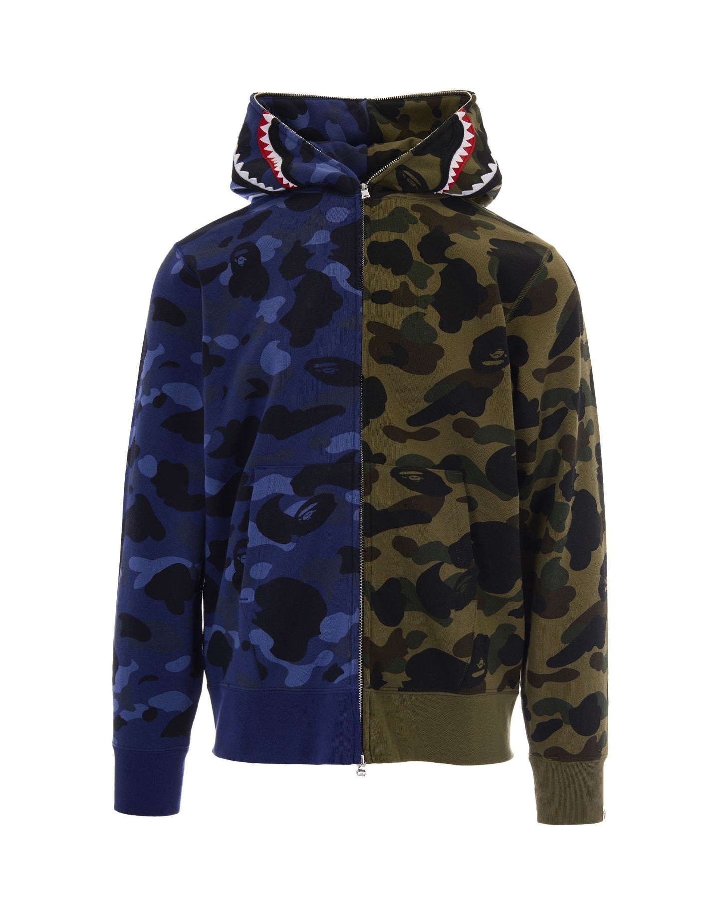 Sweatshirt Split Camo Shark Full Zip Navy