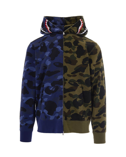 Sweatshirt Split Camo Shark Full Zip Navy