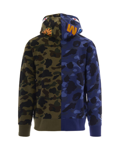 Sweatshirt Split Camo Shark Full Zip Navy
