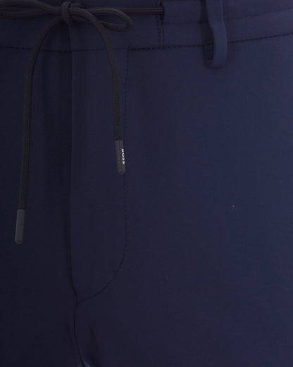 Trousers Slim Drawstring Dark Blue