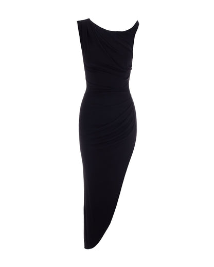 Dress One-Shoulder Jersey Crêpe Black