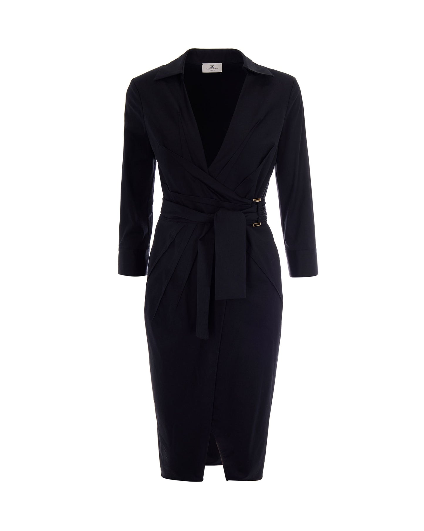 Wrap Dress Stretch Cotton Black