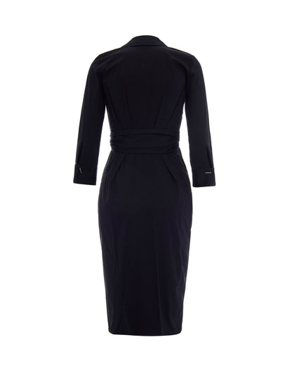 Wrap Dress Stretch Cotton Black