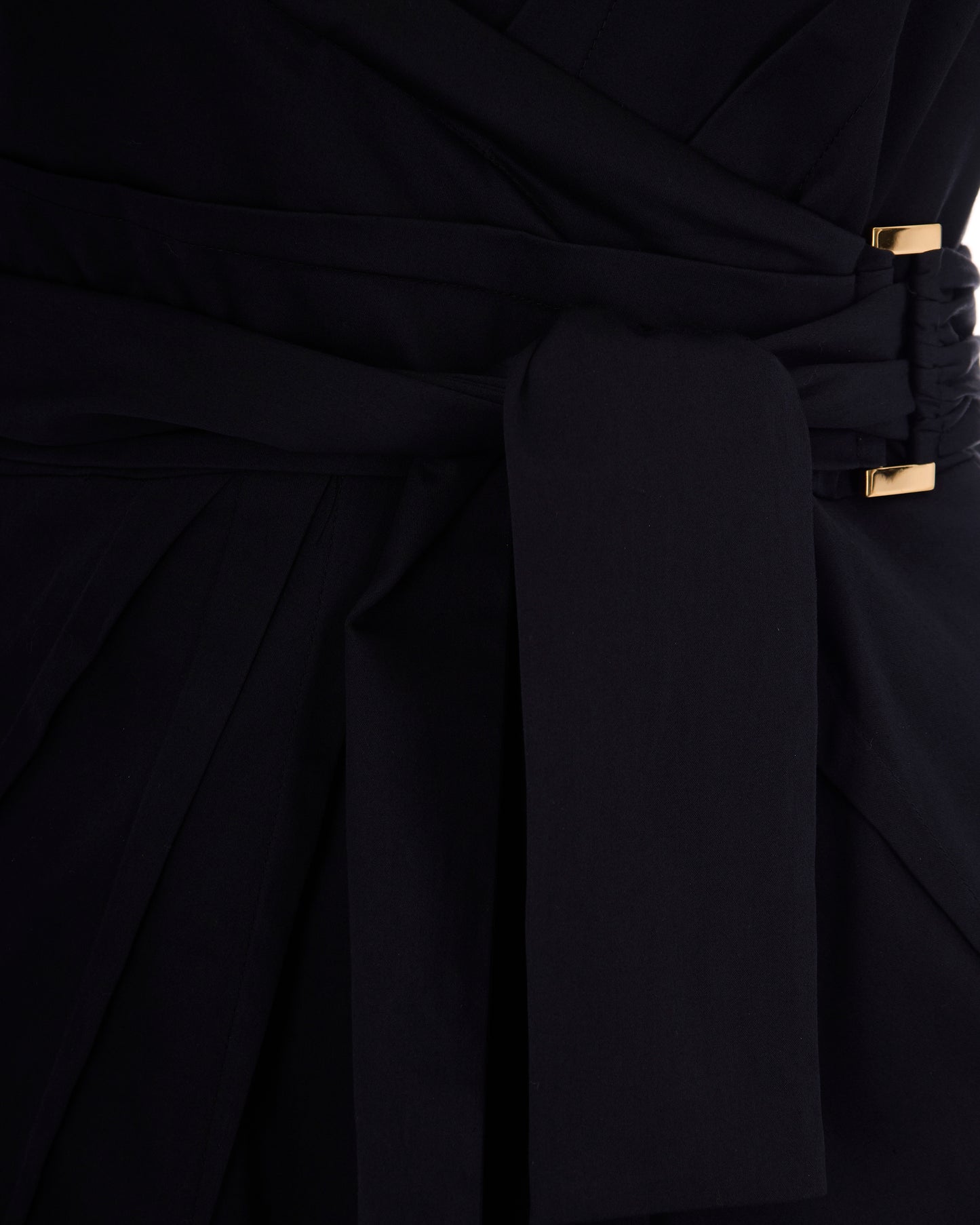 Wrap Dress Stretch Cotton Black
