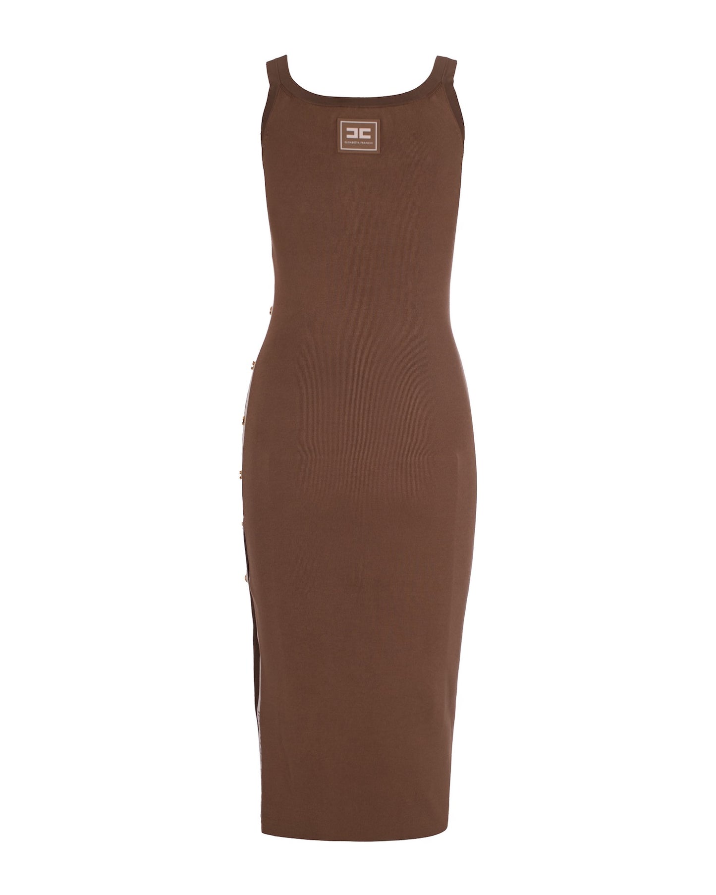Knit Dress Viscose Bands Clay/Butter