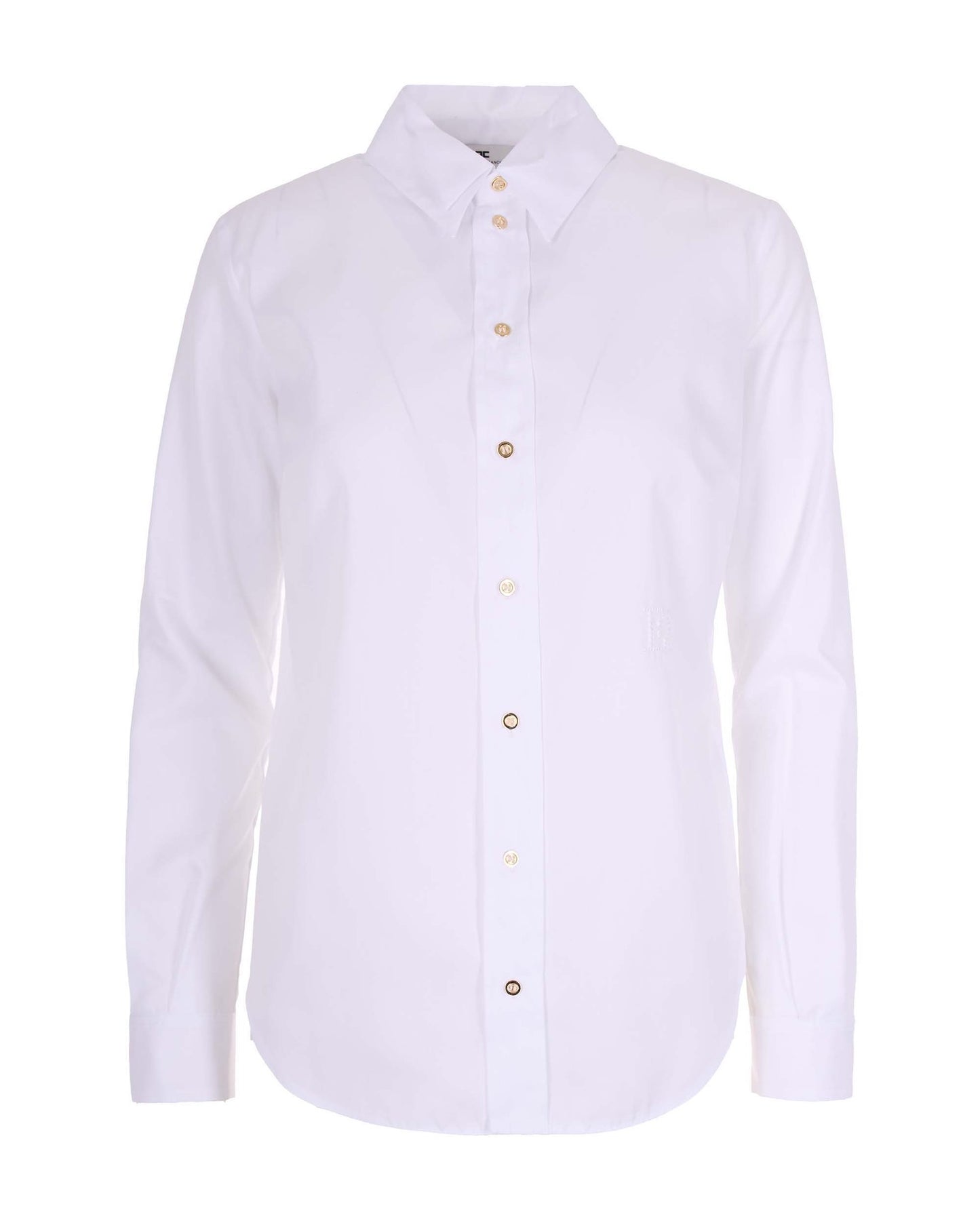 Shirt With Gold Buttons - White
