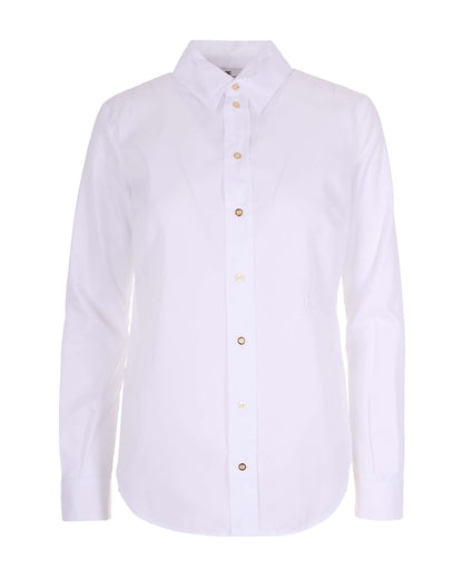 Shirt With Gold Buttons - White