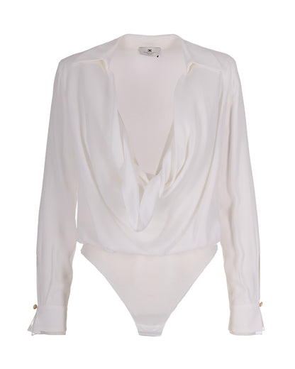 Bodysuit in Georgette Ivory