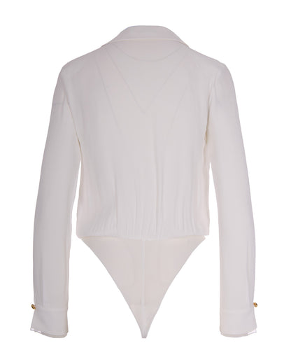 Bodysuit in Georgette Ivory