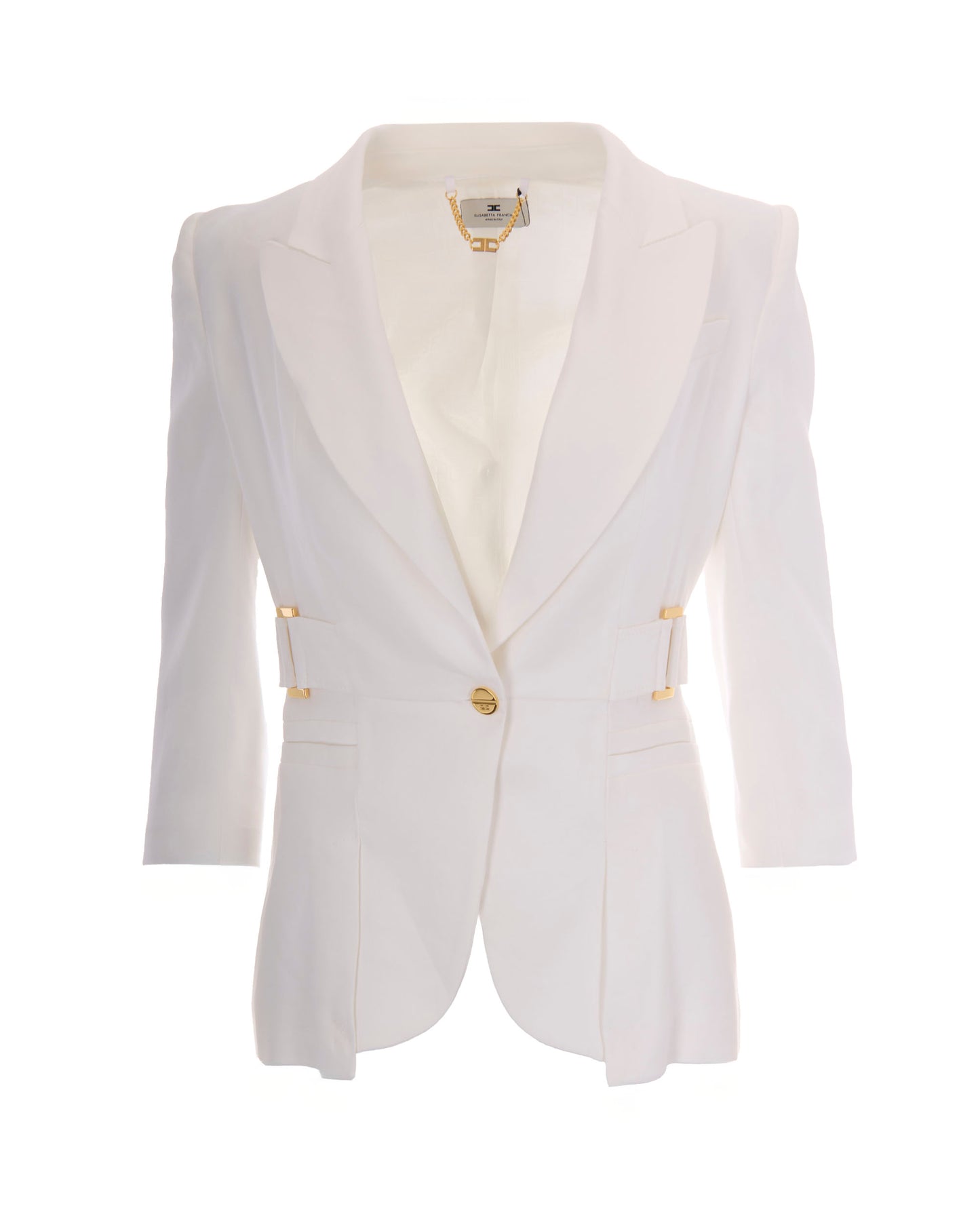 Single-Breasted Linen Jacket Ivory