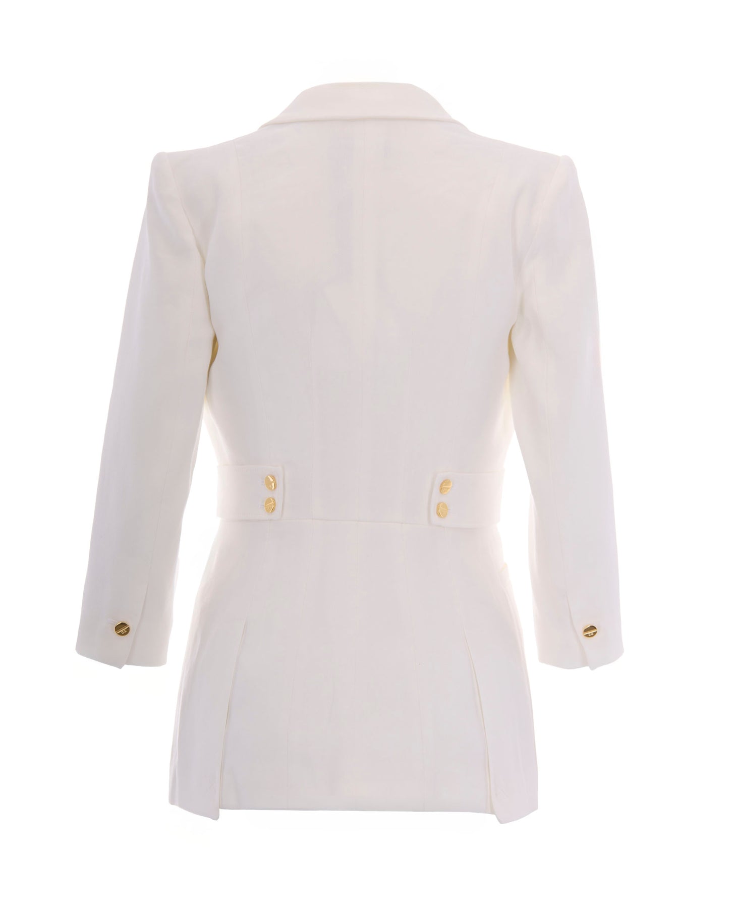 Single-Breasted Linen Jacket Ivory