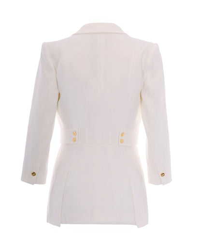 Single-Breasted Linen Jacket Ivory