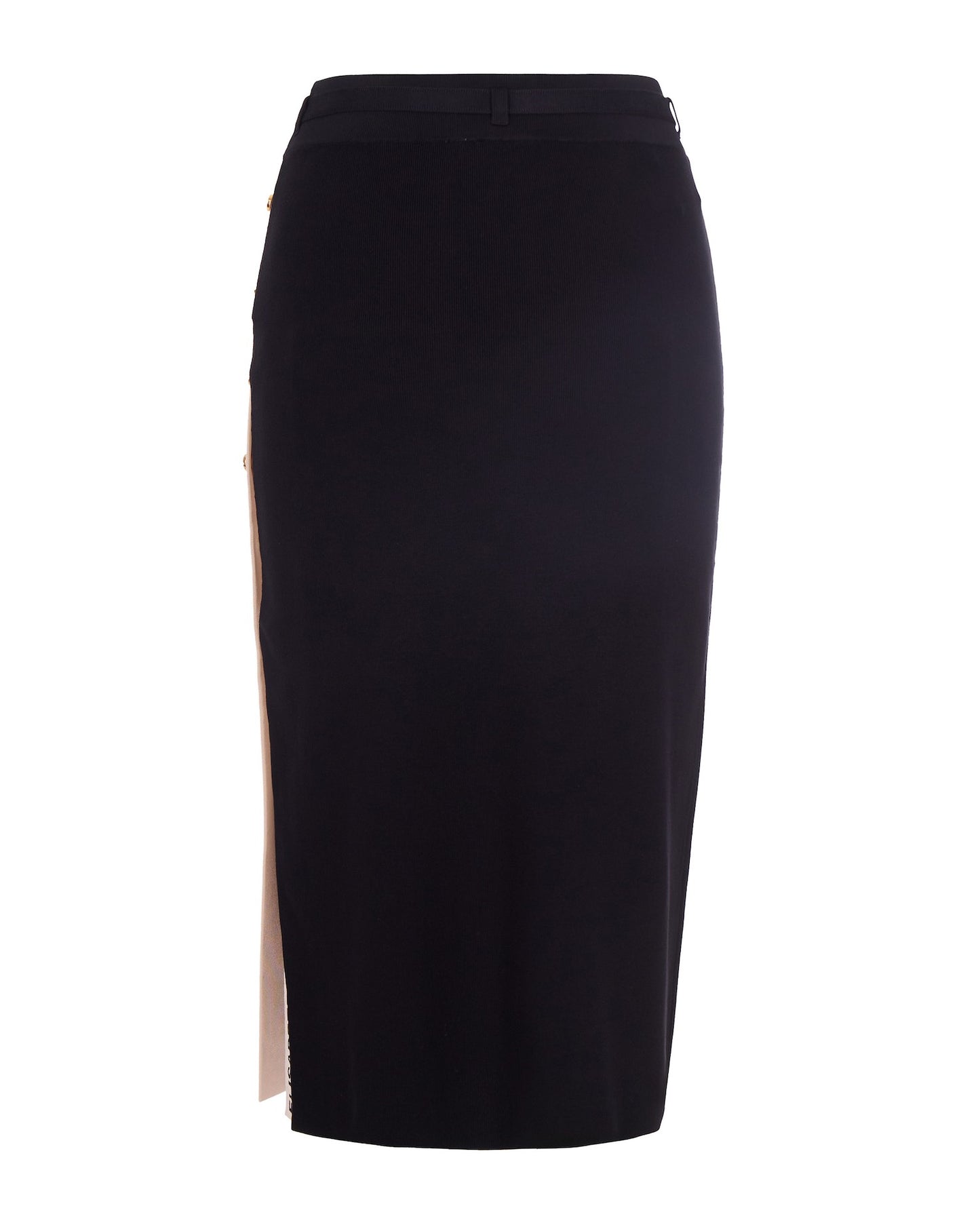 Skirt Knitted Midi With Viscose Bands Black/Butter
