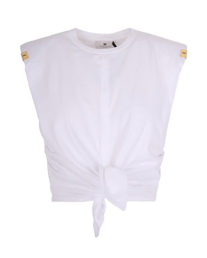 T-Shirt With Knot Chalk