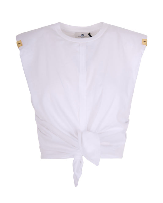 T-Shirt With Knot Chalk
