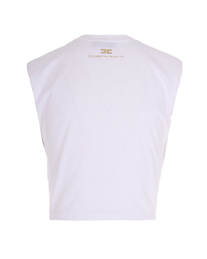 T-Shirt With Knot Chalk