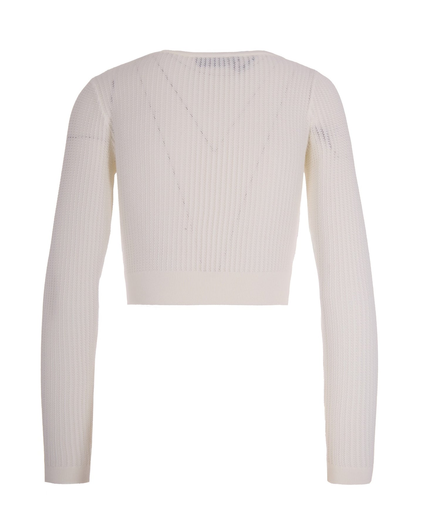Knit Top Logo Print Ivory