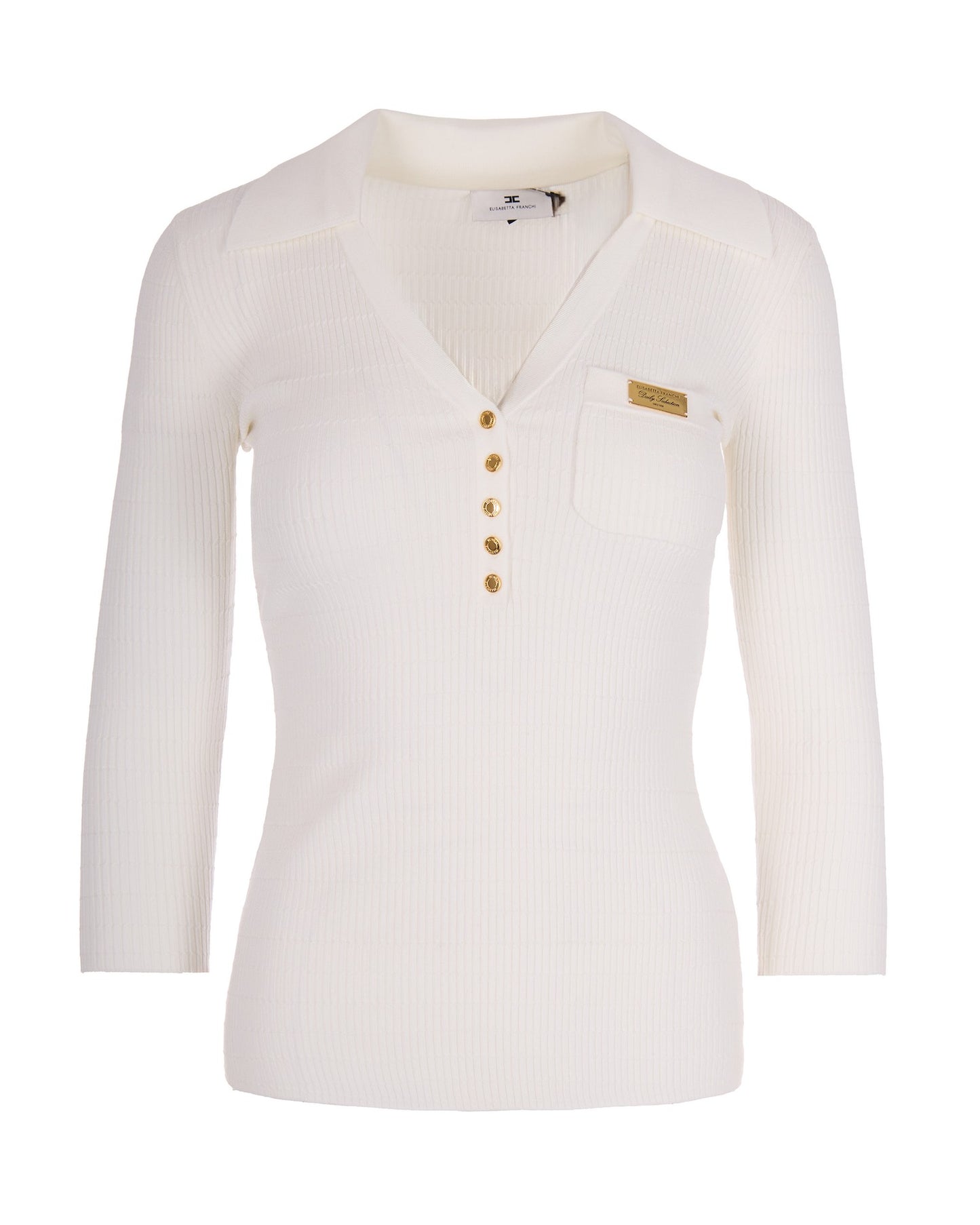 Ribbed Knit Top Ivory