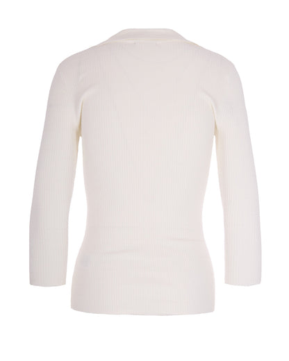 Ribbed Knit Top Ivory