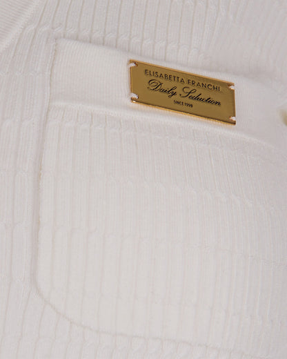 Ribbed Knit Top Ivory