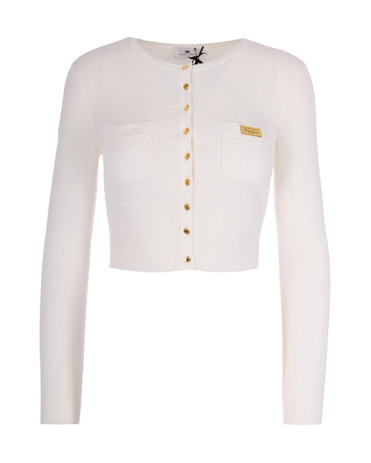 Ribbed Knit Top Ivory