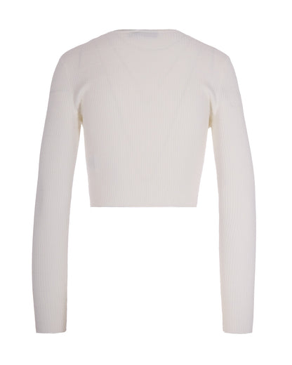 Ribbed Knit Top Ivory