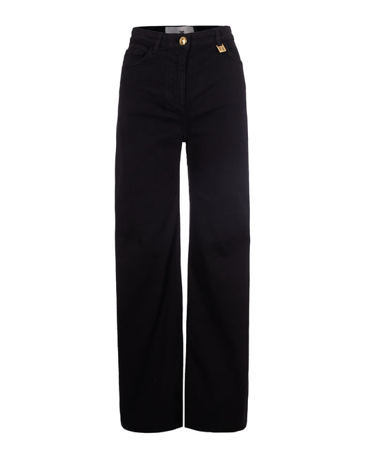 Jeans With Logo Detail Black