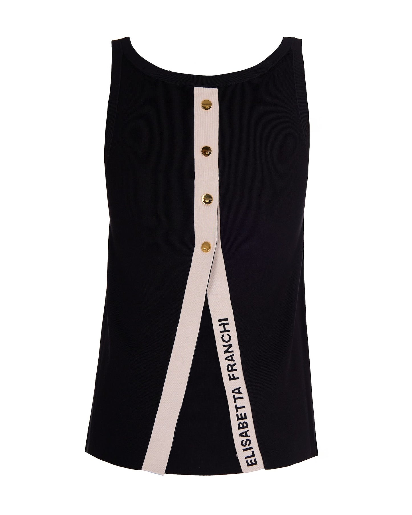 Sleeveless Knit Top Black/Butter