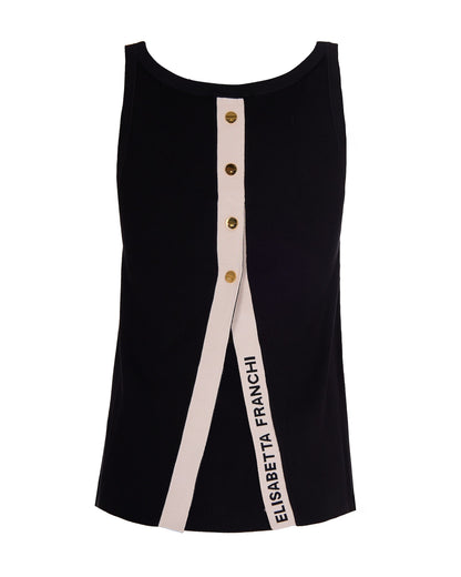 Sleeveless Knit Top Black/Butter
