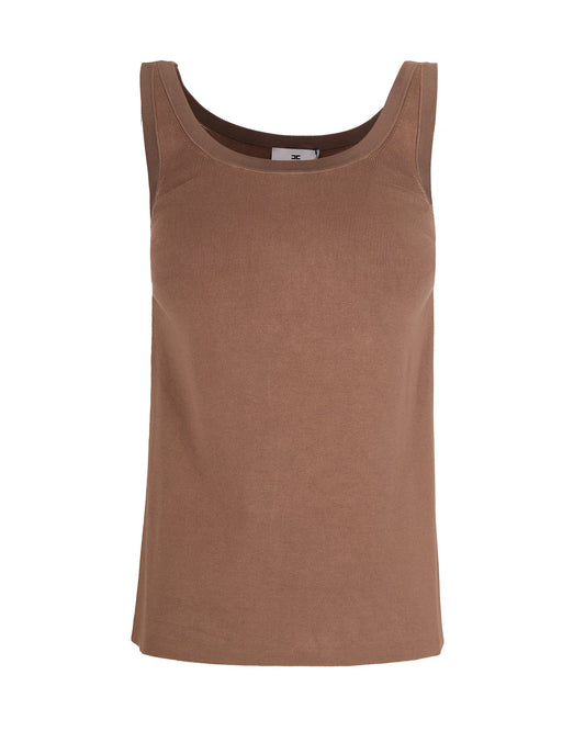 Sleeveless Knit Top Clay/Butter