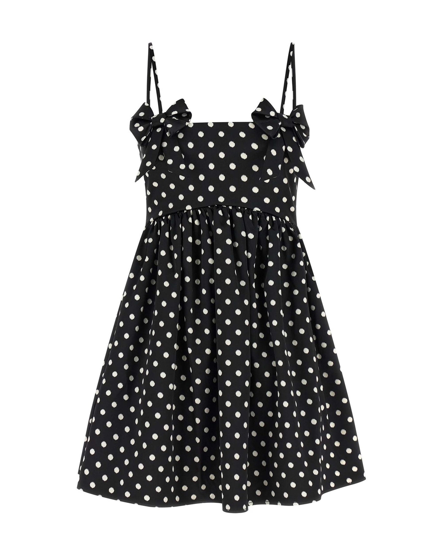 Mini Dress Polka-Dot Satin Black
