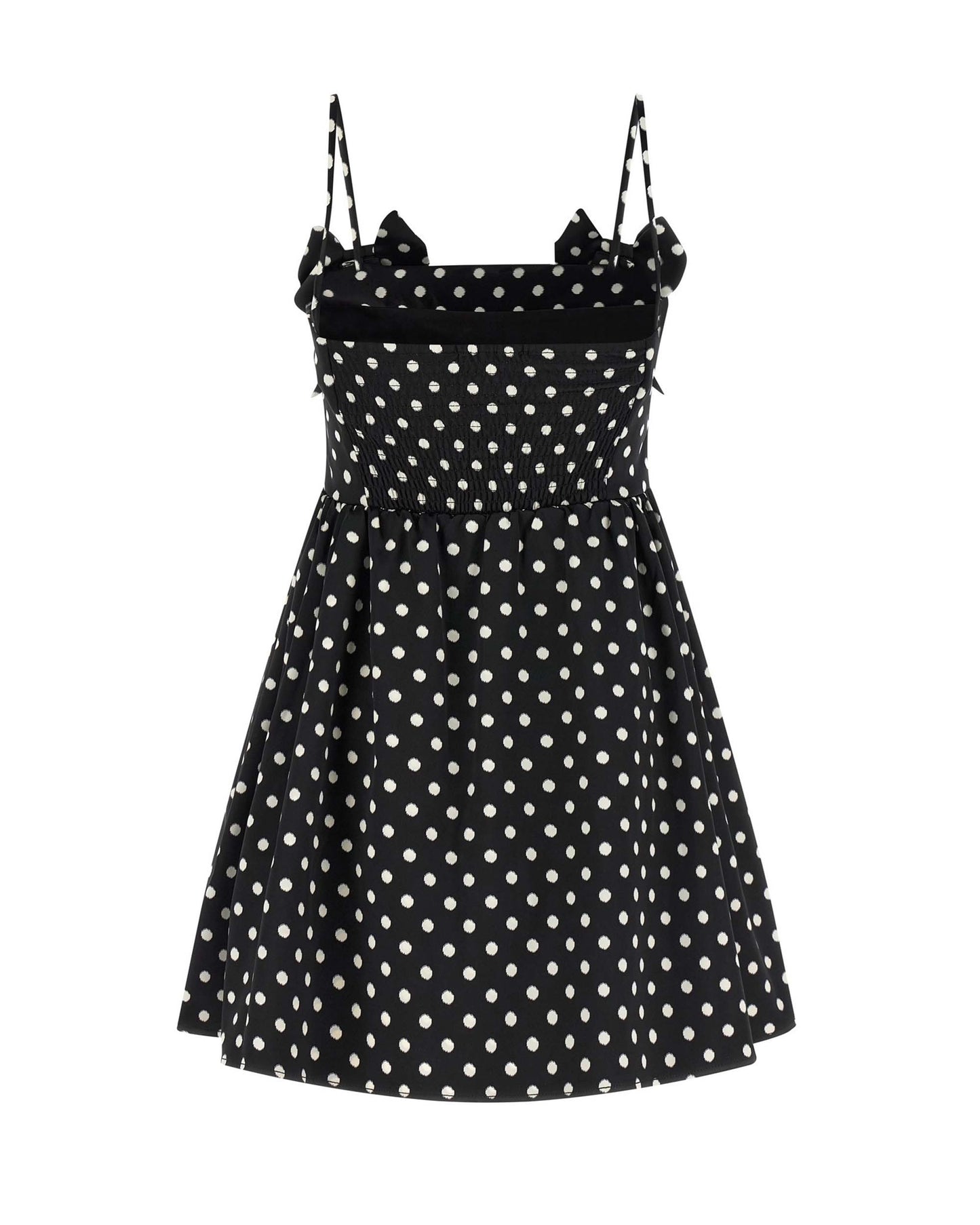 Mini Dress Polka-Dot Satin Black