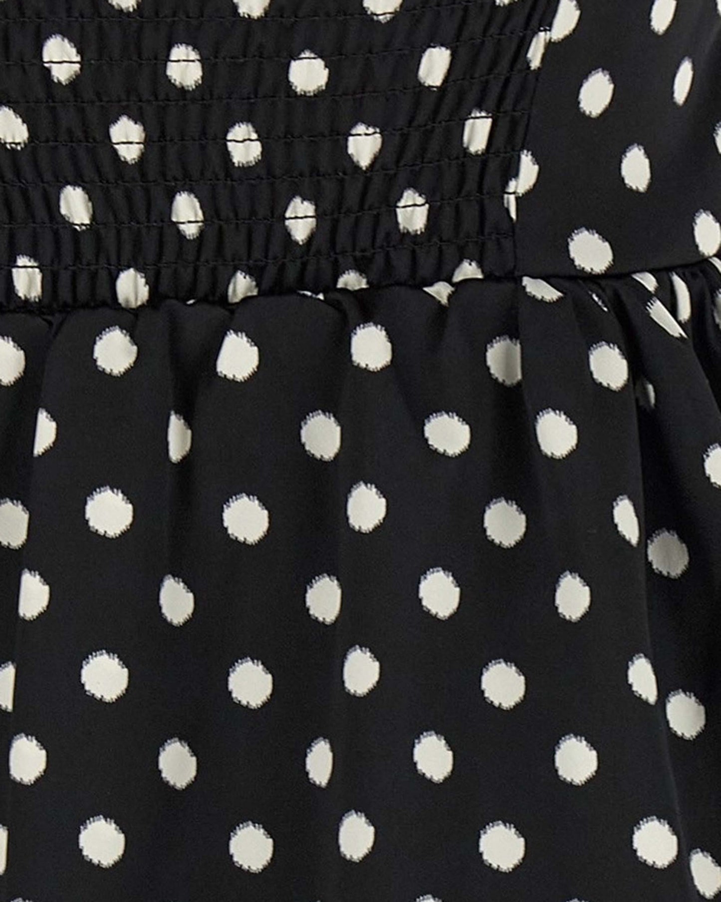 Mini Dress Polka-Dot Satin Black