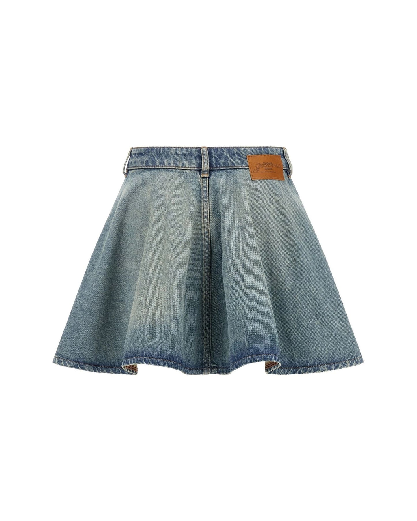 Ganni Denim Skirt Mid Blue