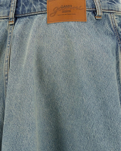 Ganni Denim Skirt Mid Blue