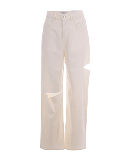 Wide-Leg Jeans Poppy White