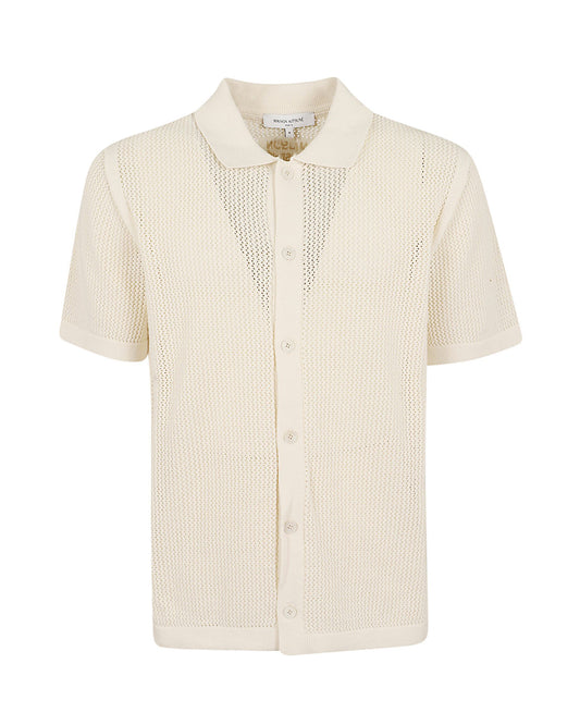 Cardigan Open Knit Pure Ecru
