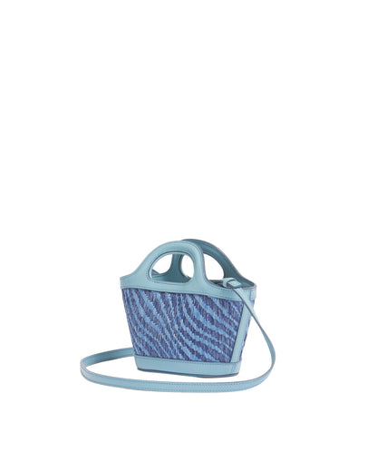 Handbag Tropicalia Micro Raffia Blue