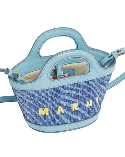 Handbag Tropicalia Micro Raffia Blue