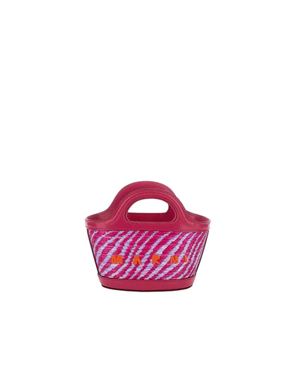 Handbag Tropicalia Micro Rafia Blackcurrant