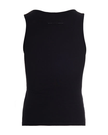 Ribbed Cotton Tank Top Black